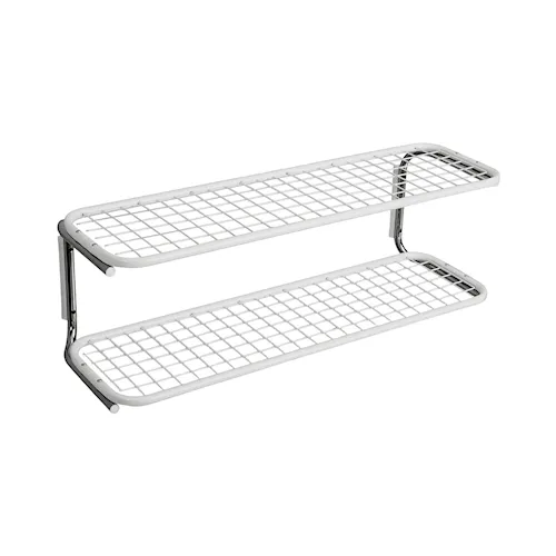 Classic L=800 mm hvit/krom skohylle dobbel montert