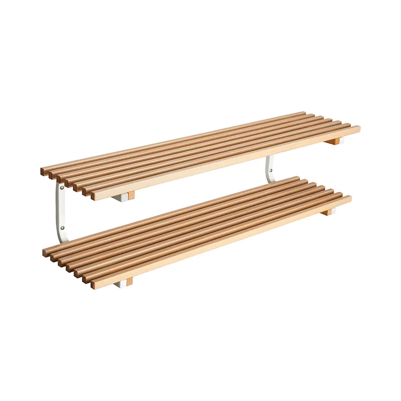 Sara skohylla vägghängd 1200mm Bok Vit produktbild 