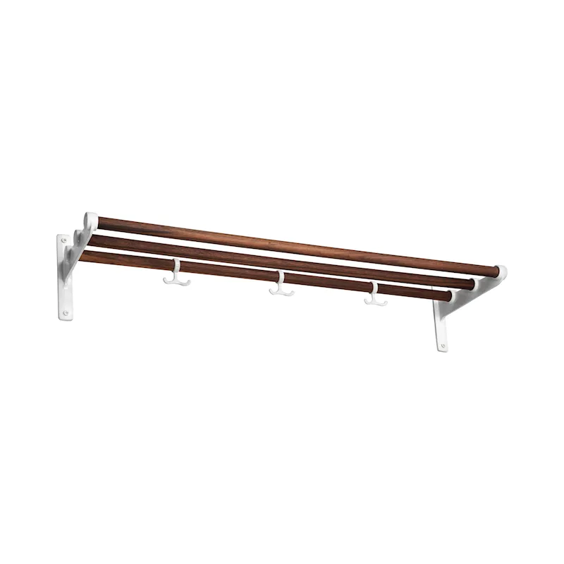 Nostalgi hatt-/skohylla Valnöt Vit produktbild 