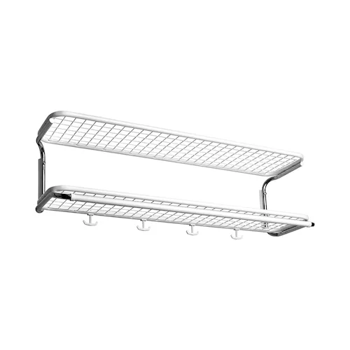 Classic Circular hat rack double L=900 mm white/chrome assembled