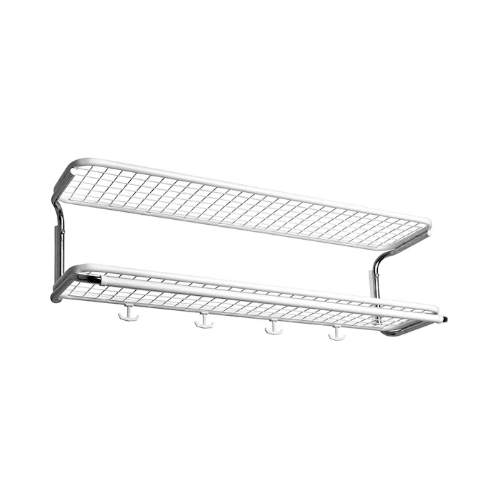 Classic Circular hat rack double L=900 mm white/chrome assembled