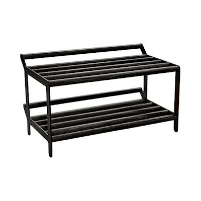 Tamburin shoe rack black stained oak/black / 60 cm