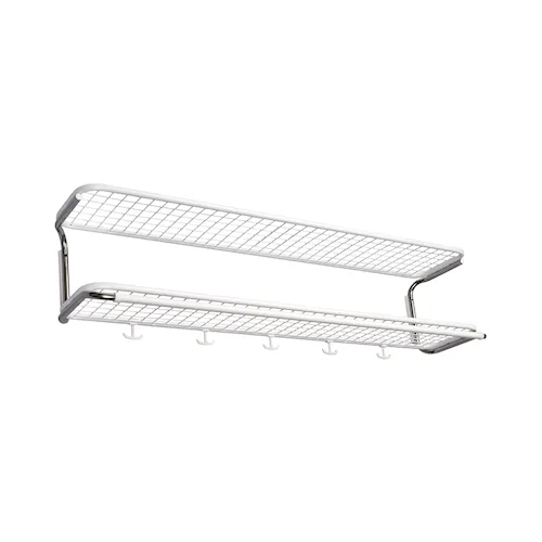 Classic Circular hat rack double L=1200 mm white/chrome assembled