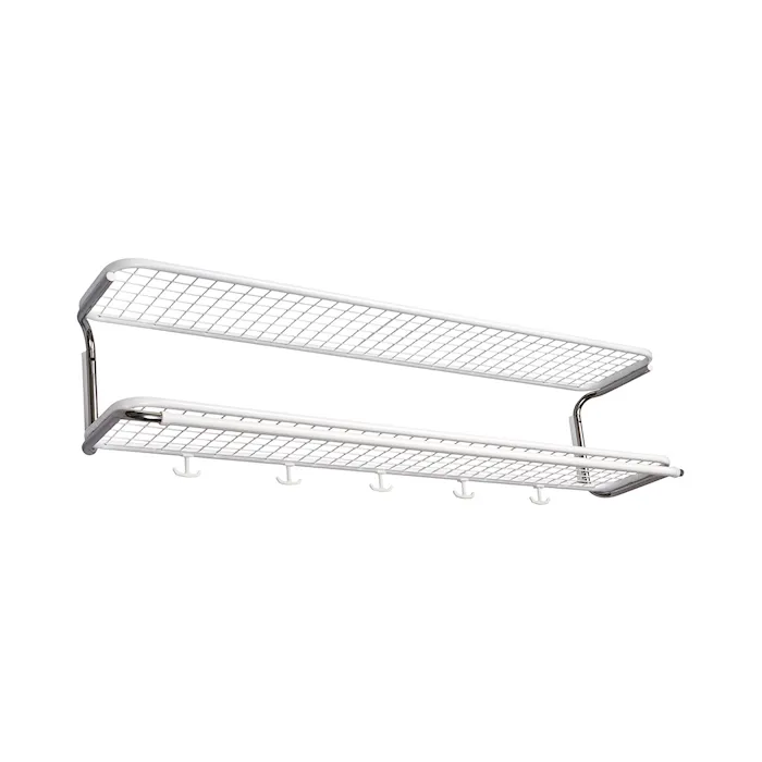 Classic Circular hat rack double L=1200 mm white/chrome assembled