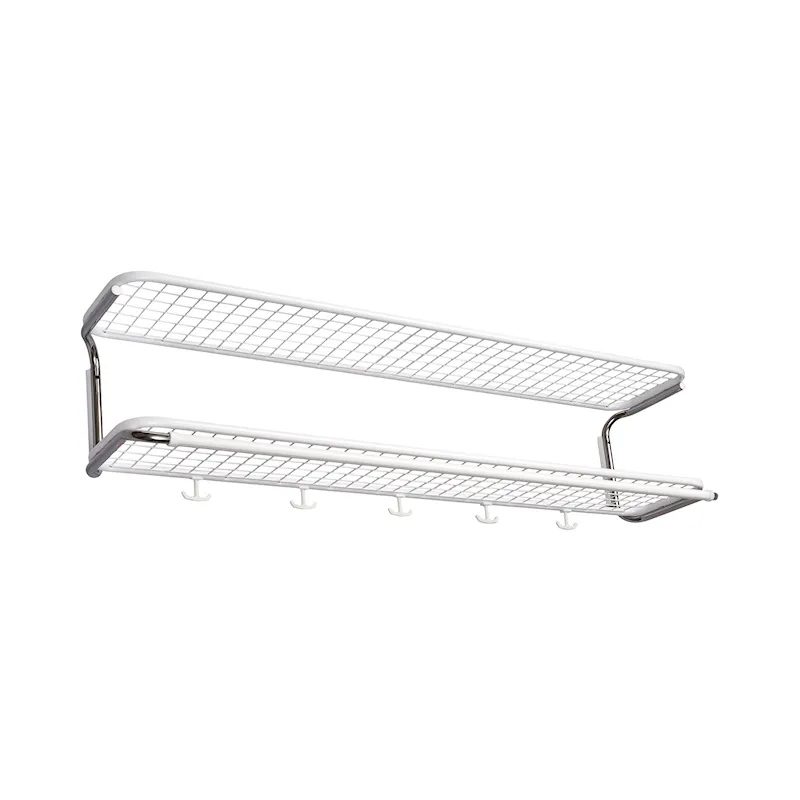Classic sirkulær L=1200 mm hvit/krom hatthylle dobbelt montert-1