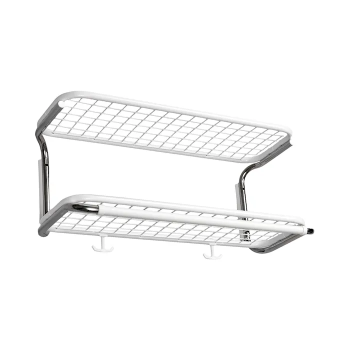Classic Circular hat rack double L=500 mm white/chrome assembled