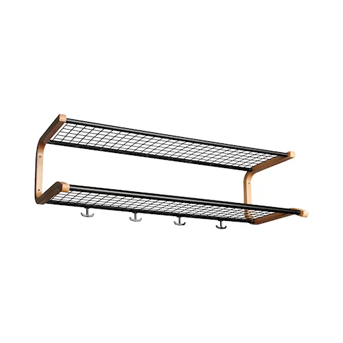 Anna L=600 mm svart/ek hatthylla dubbel omonterad