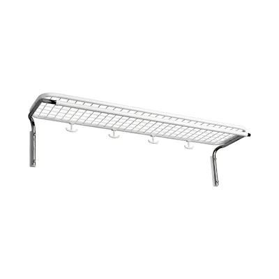 Classic hattehylle enkel hvit/krom / 120 cm