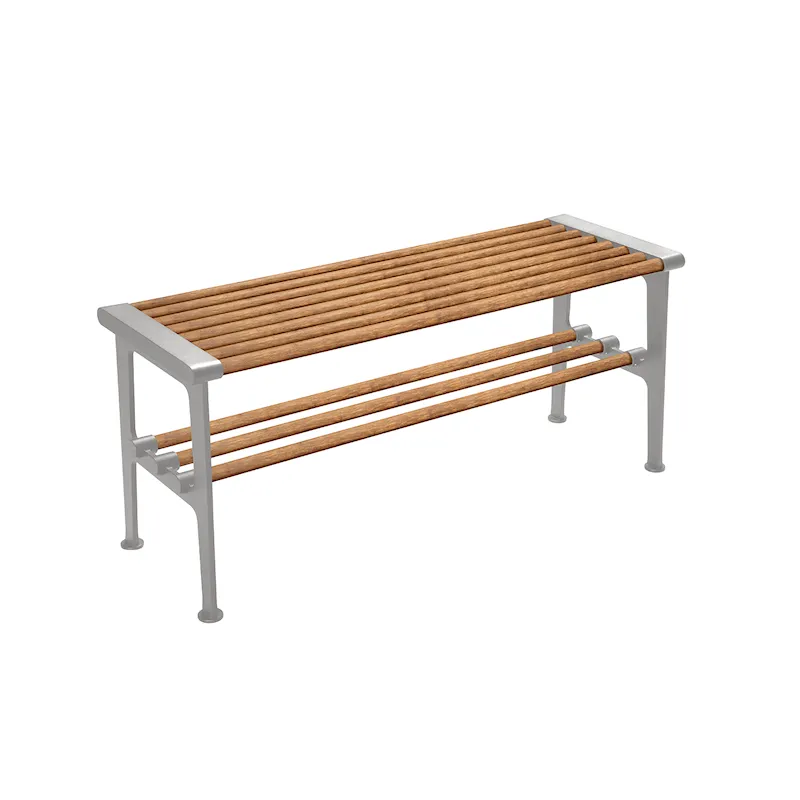 Nostalgi bench 1000 mm Marine bamboo Aluminium-1