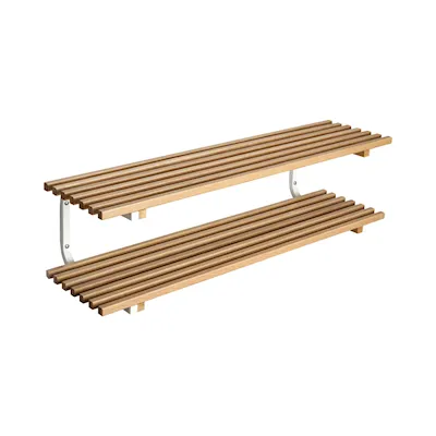 Sara shoe rack wall-mounted oak/white / 100 cm