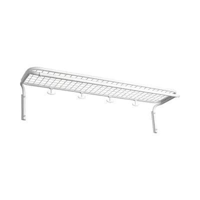 Classic hattehylle enkel hvit/hvit / 110 cm