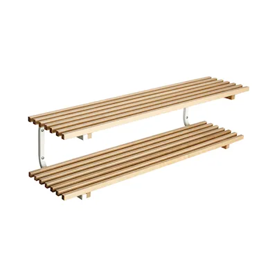 Sara shoe rack wall-mounted birch/white / 100 cm