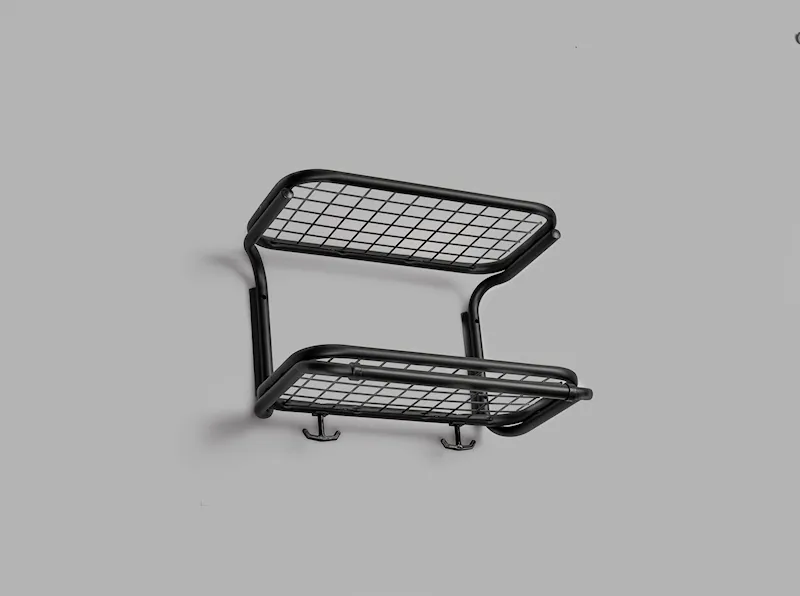 Classic L=400 mm black/black hat rack double mounted