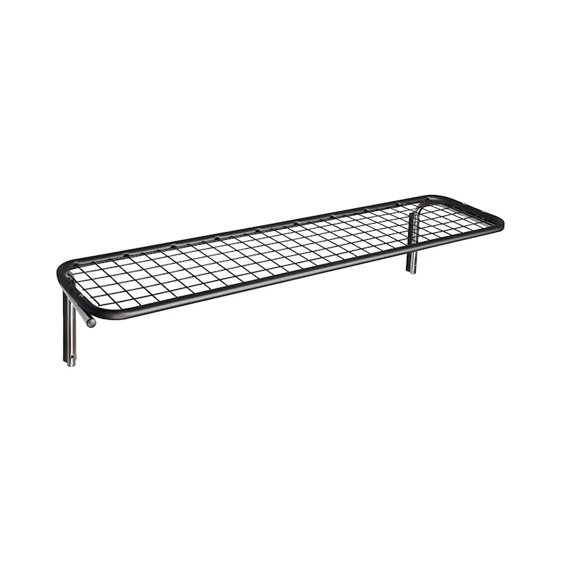 Classic Wandgarderobe mit Schuhregal einfach 1100 mm Schwarz Chrom-1